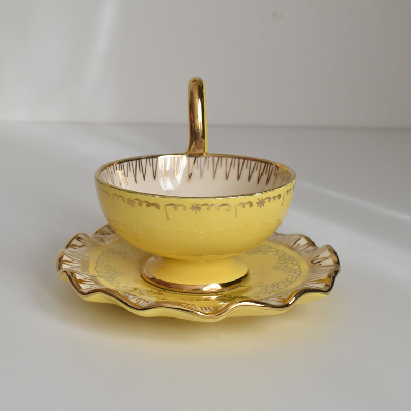 ヴィンテージコーヒーカップ＆ソーサー ア.ドラサンヴァル イェロー