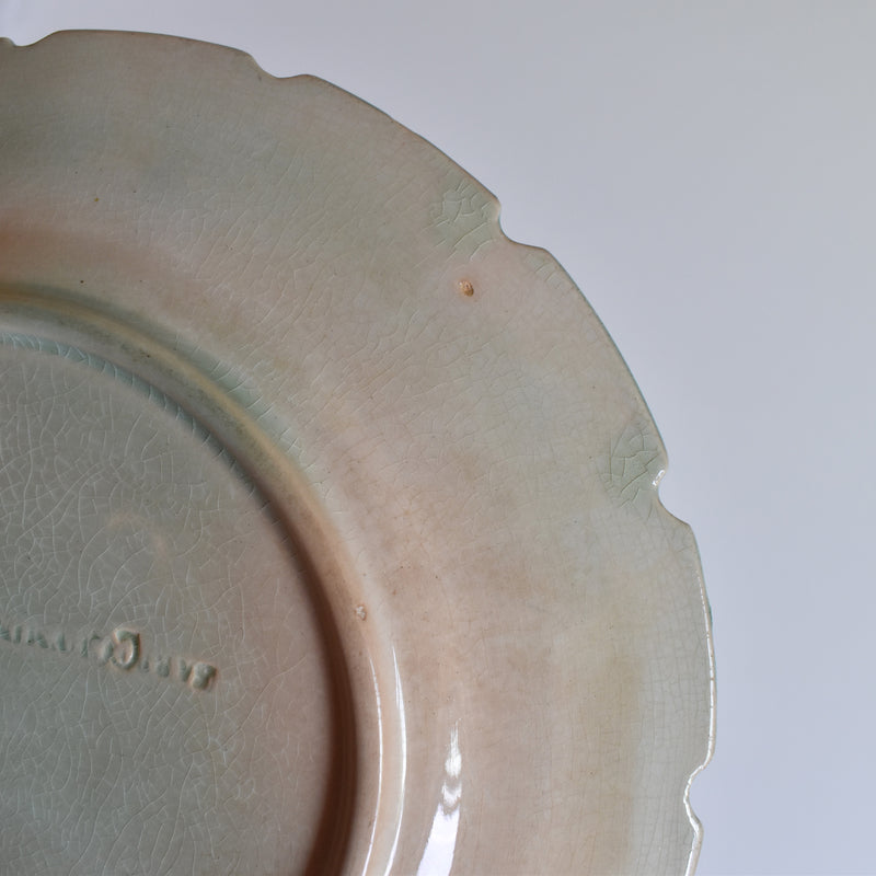 Antique Dessert Plate Sarreguemines Barbotine Vignes C