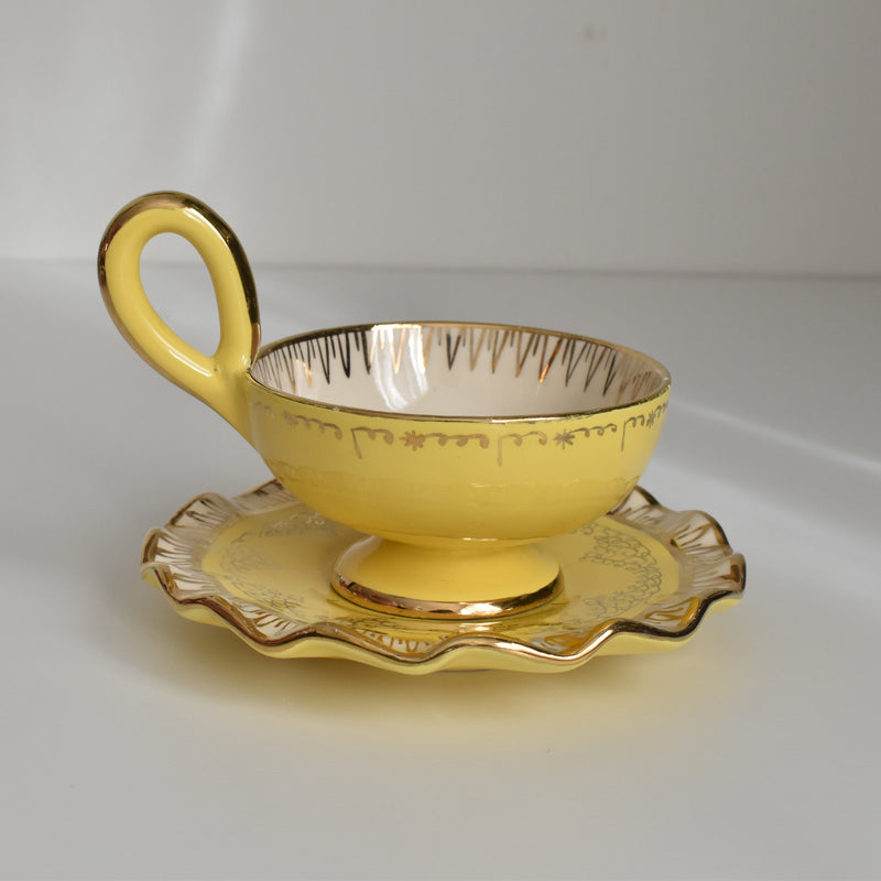 ヴィンテージコーヒーカップ＆ソーサー ア.ドラサンヴァル イェロー