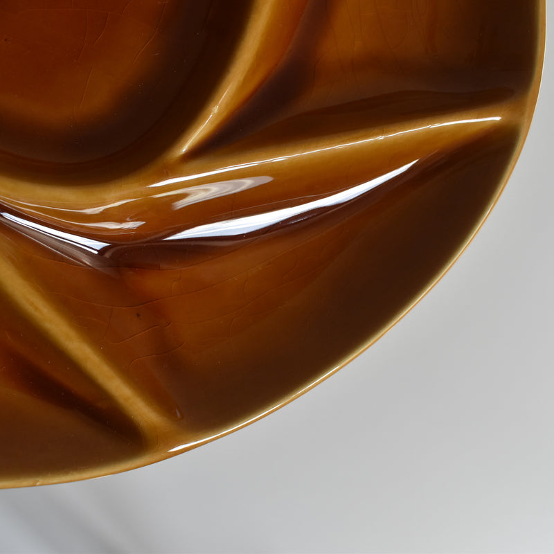 Vintage Fondue Plate Longchamp Brown B