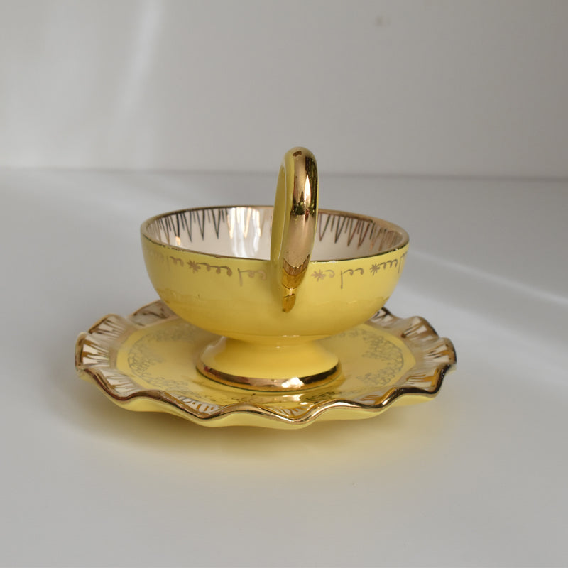 ヴィンテージコーヒーカップ＆ソーサー ア.ドラサンヴァル イェロー