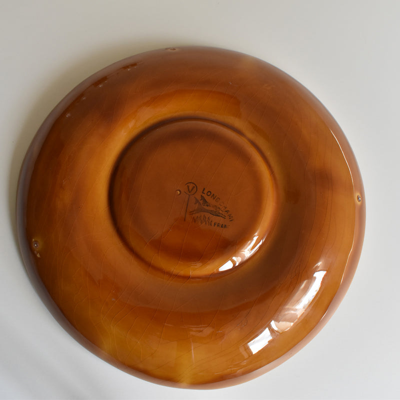 Vintage Fondue Plate, Longchamp, Brown C