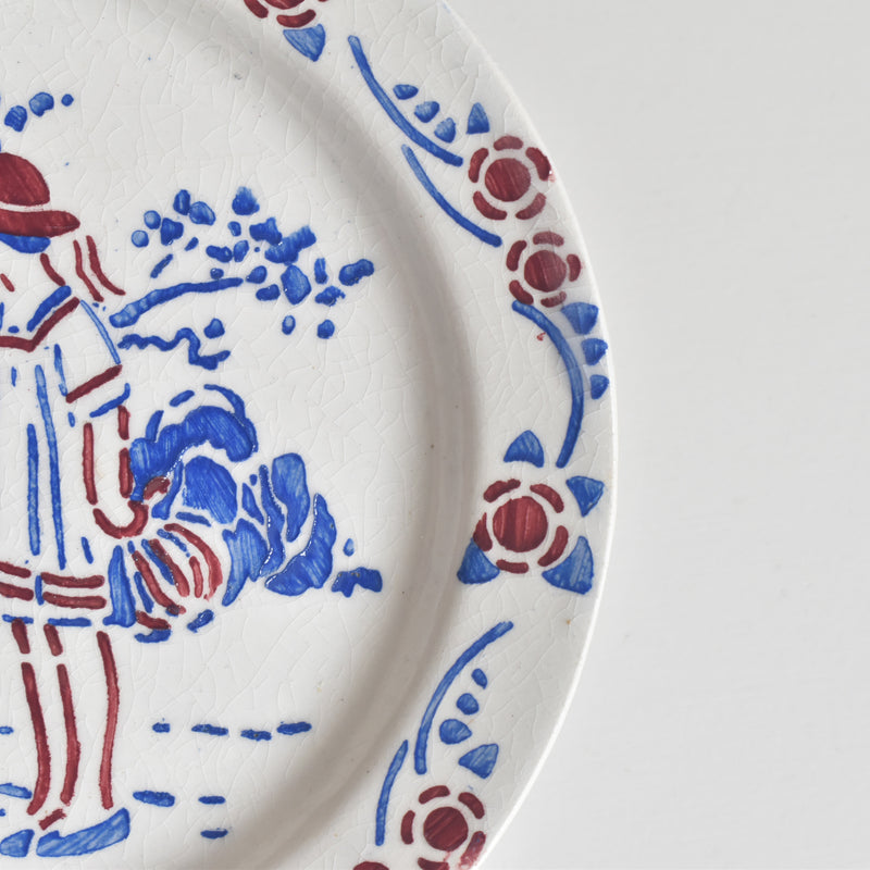 Vintage Pretend Play HBCM Creil-Montereau Le petit Chaperon Rouge (Little Red Riding Hood) Round Plate