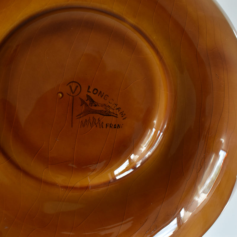 Vintage Fondue Plate, Longchamp, Brown C