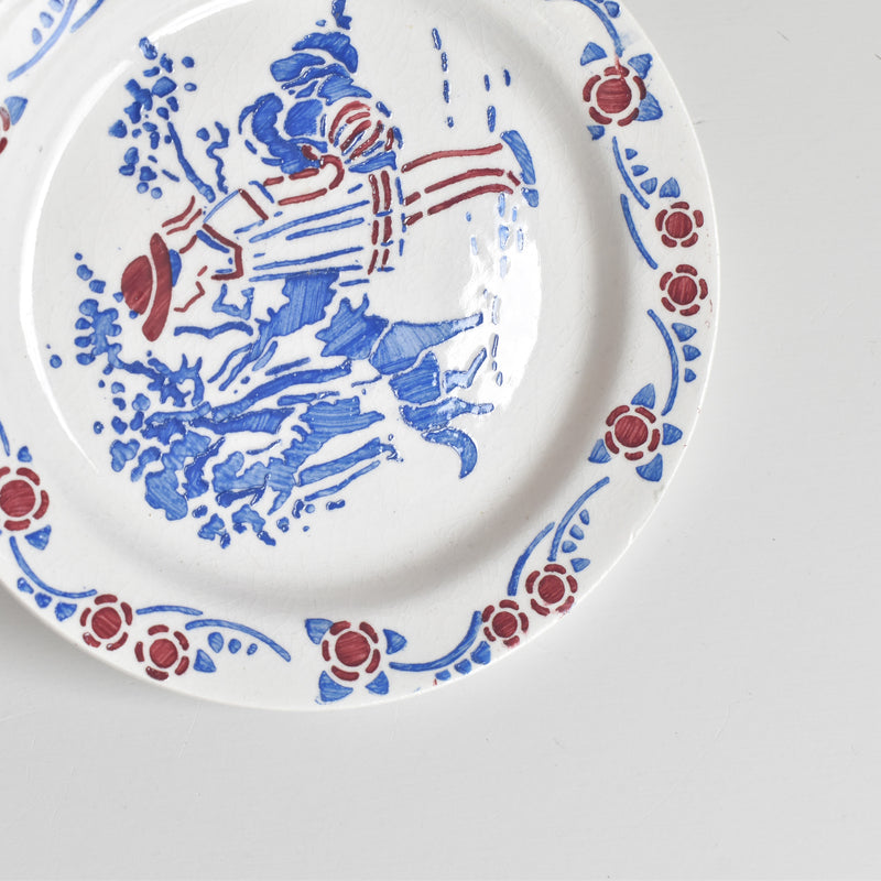 Vintage Pretend Play HBCM Creil-Montereau Le petit Chaperon Rouge (Little Red Riding Hood) Round Plate