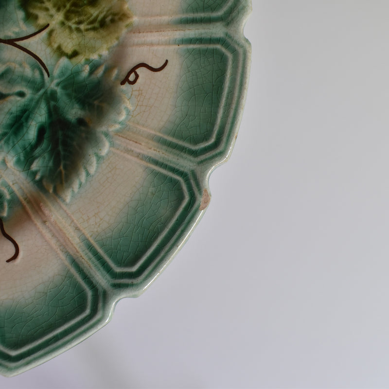 Antique Dessert Plate Sarreguemines Barbotine Vignes C