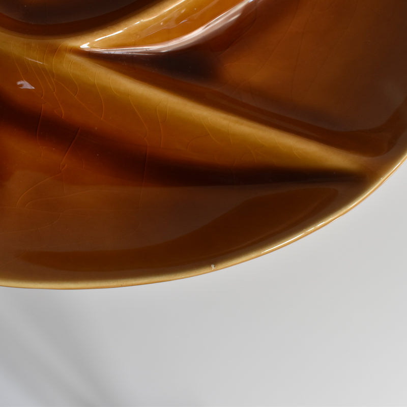 Vintage Fondue Plate, Longchamp, Brown C