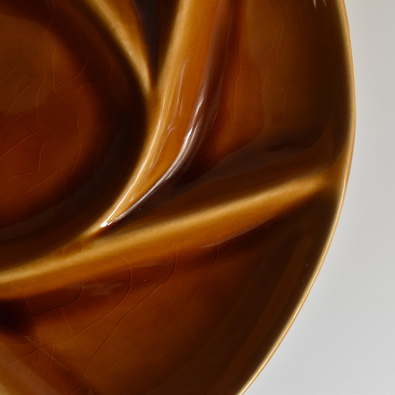 Vintage Fondue Plate, Longchamp, Brown C