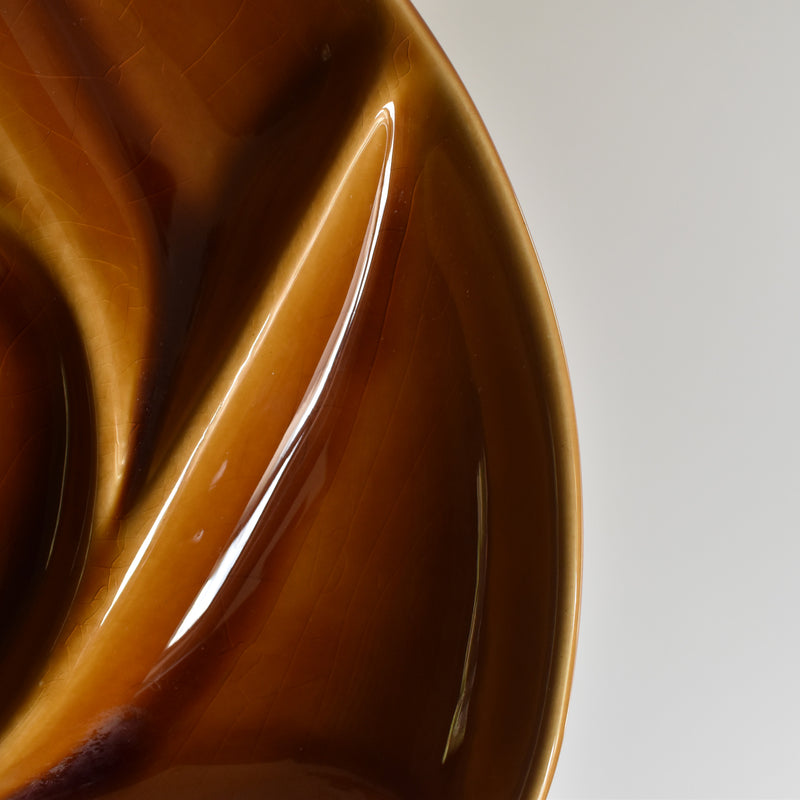 Vintage Fondue Plate, Longchamp, Brown C