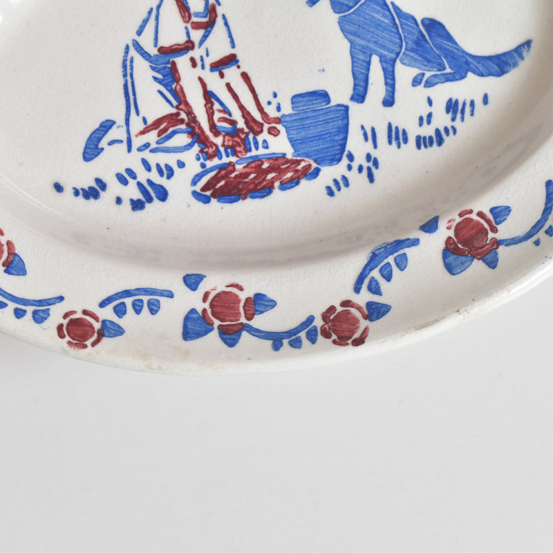 Vintage Play Set HBCM Creil-Montereau Le Petit Chaperon Rouge (Little Red Riding Hood) Oval Plate