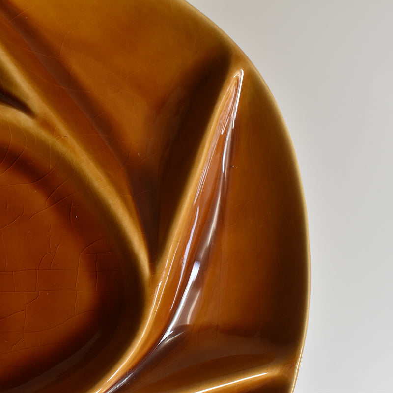 Vintage Fondue Plate, Longchamp, Brown C