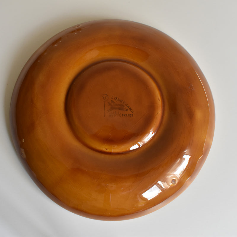 Vintage Fondue Plate Longchamp Brown D