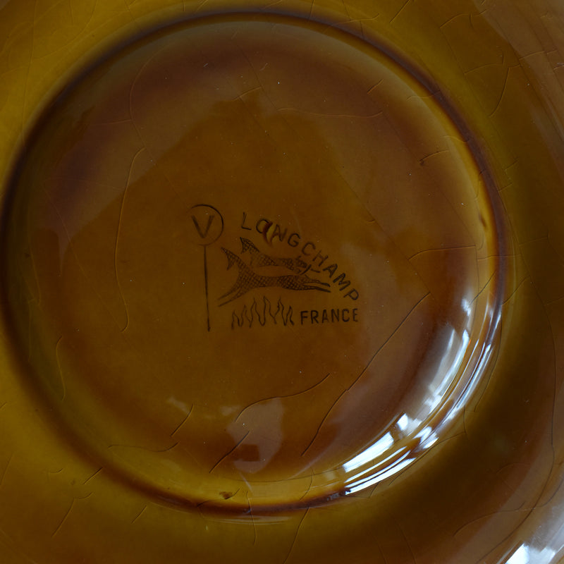 Vintage Fondue Plate Longchamp Brown D