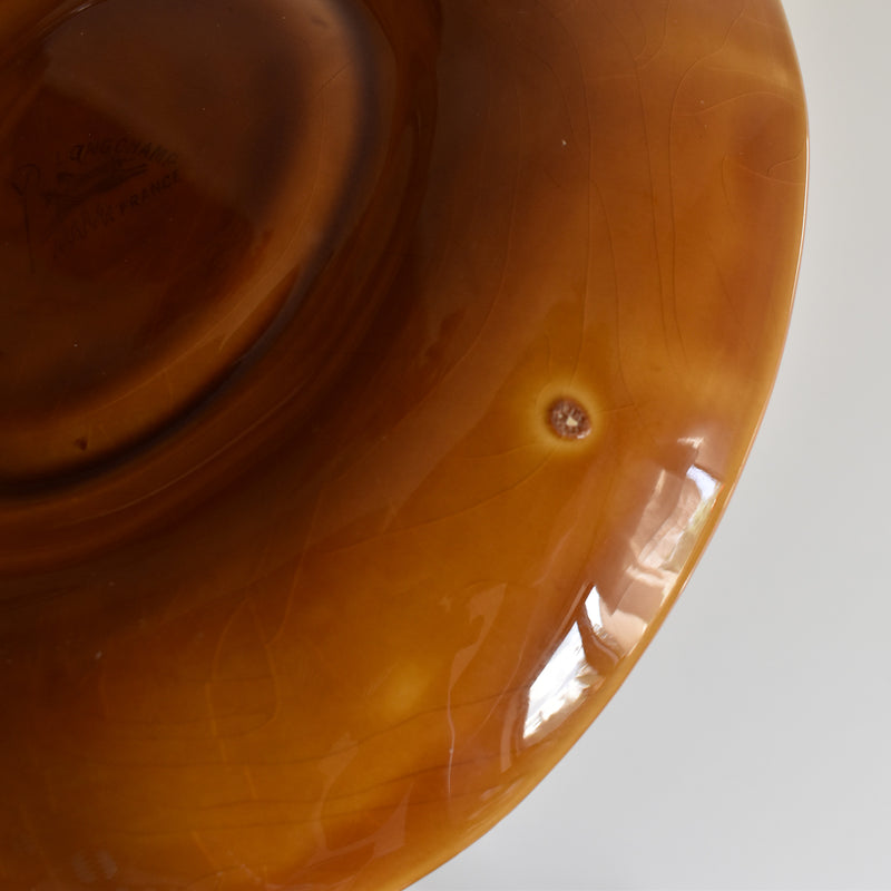 Vintage Fondue Plate Longchamp Brown D