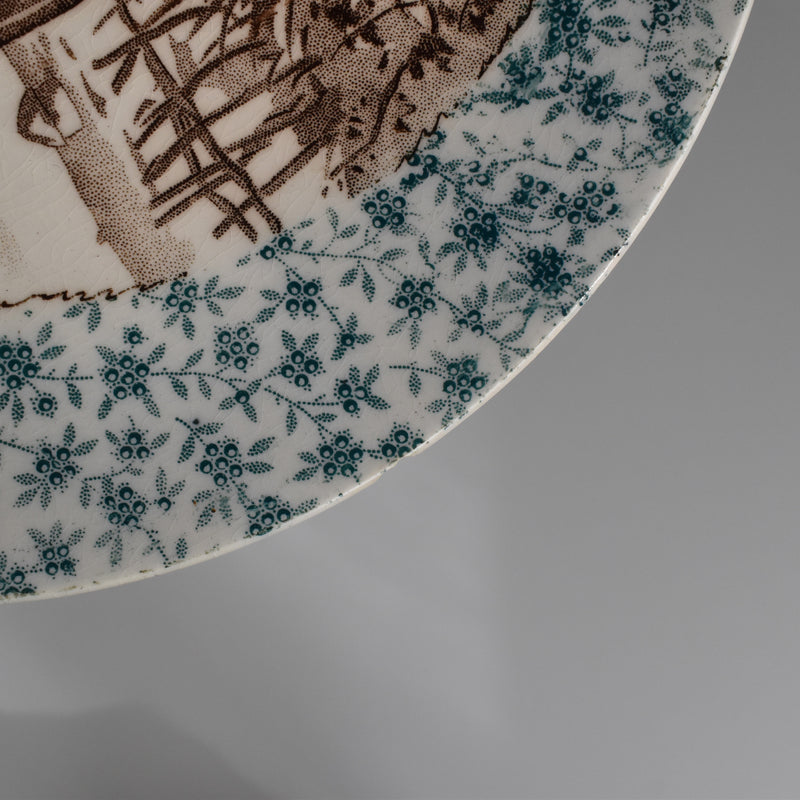 Antique Decorative Plate U&C Sarreguemines "Abricotier"