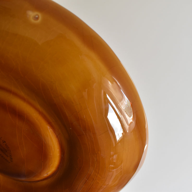 Vintage Fondue Plate Longchamp Brown D