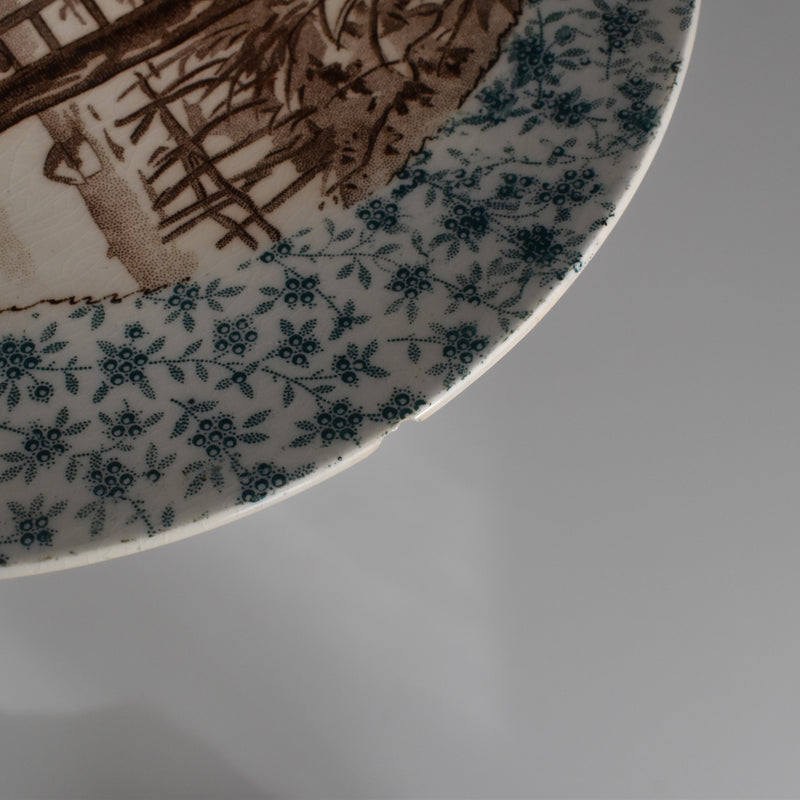 Antique Decorative Plate U&C Sarreguemines "Abricotier"