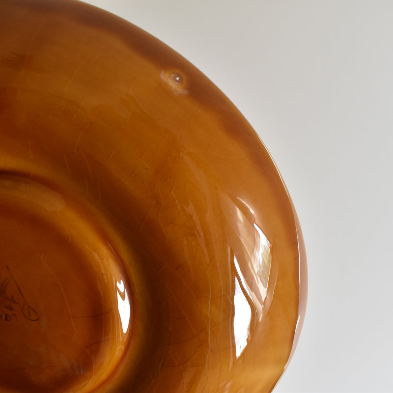Vintage Fondue Plate Longchamp Brown D