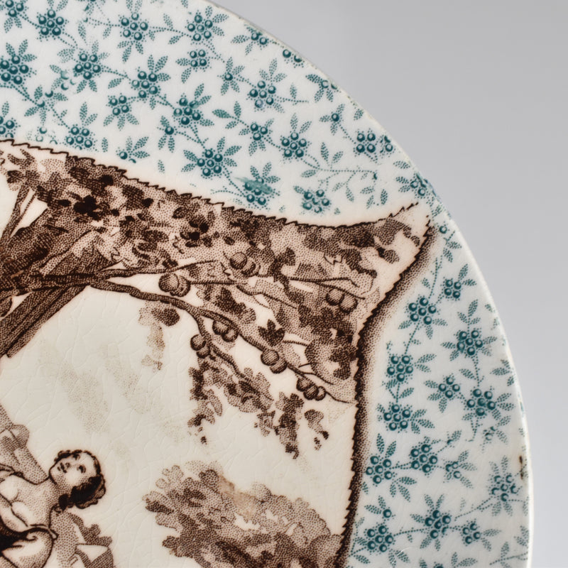 Antique Decorative Plate U&C Sarreguemines "Abricotier"