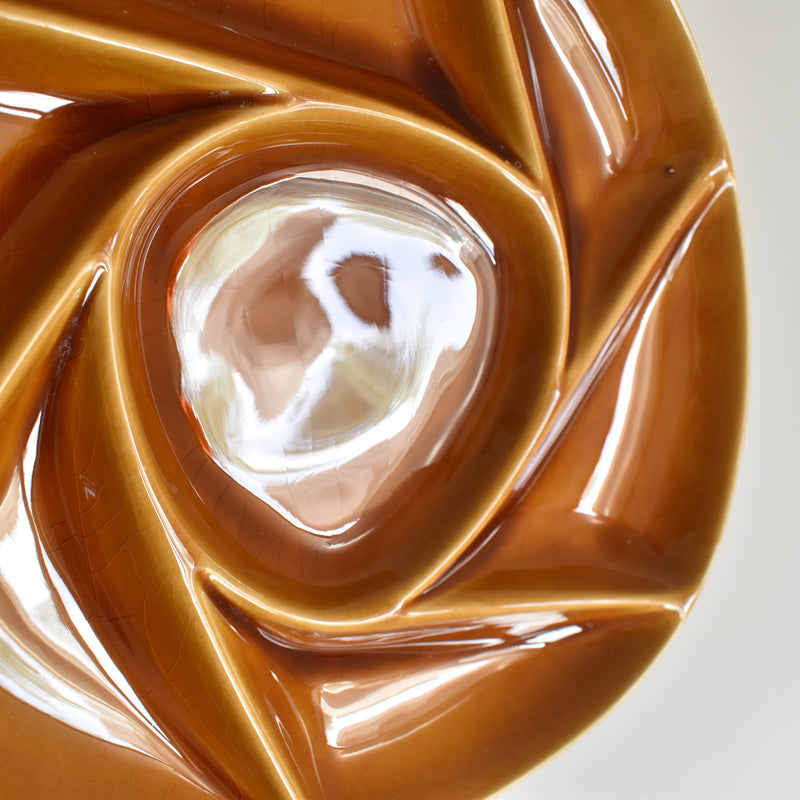 Vintage Fondue Plate Longchamp Brown D