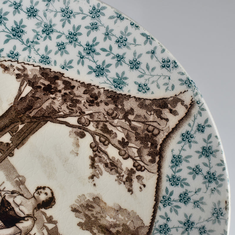 Antique Decorative Plate U&C Sarreguemines "Abricotier"