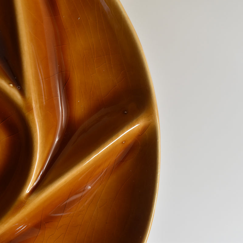 Vintage Fondue Plate Longchamp Brown D