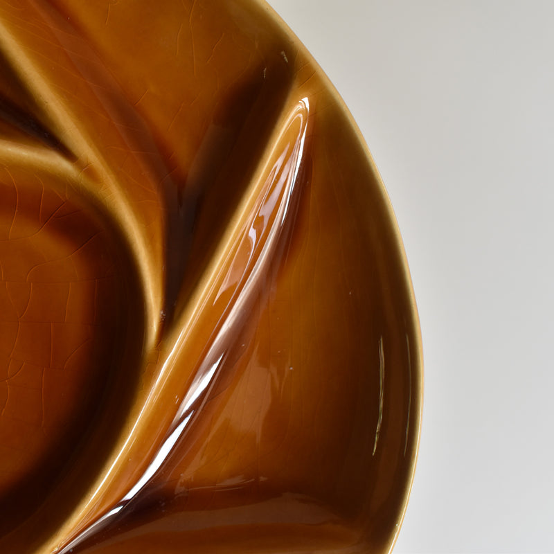 Vintage Fondue Plate Longchamp Brown D