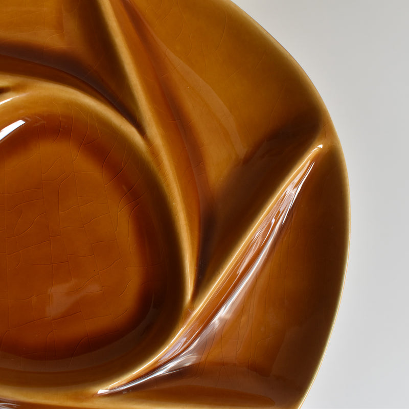 Vintage Fondue Plate Longchamp Brown D