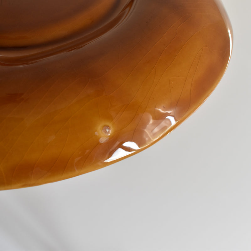 Vintage fondue plate, Longchamp, brown, E