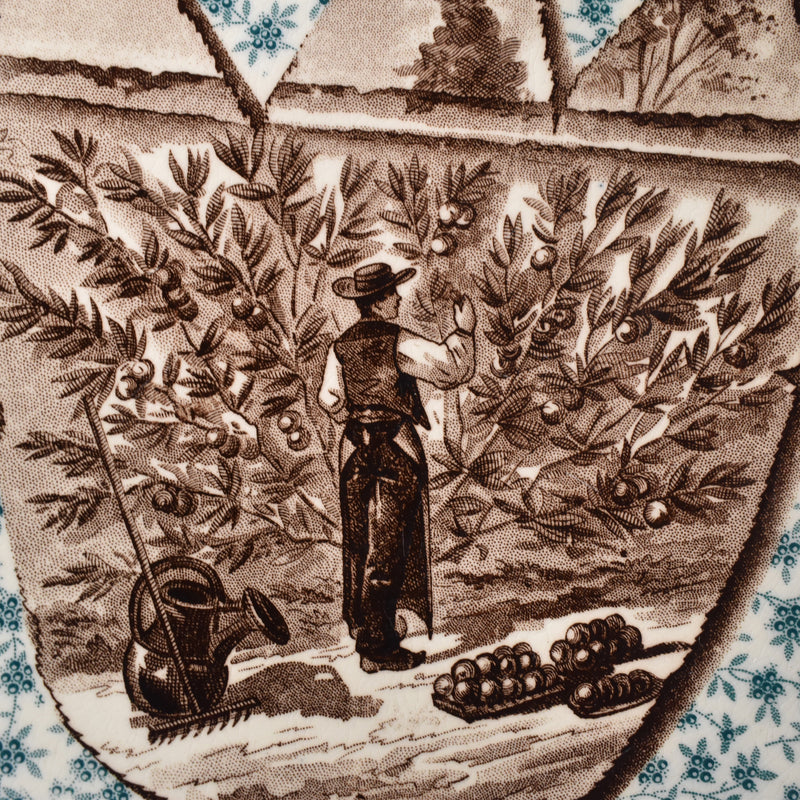Antique Decorative Plate U&C Sarreguemines Pêcher