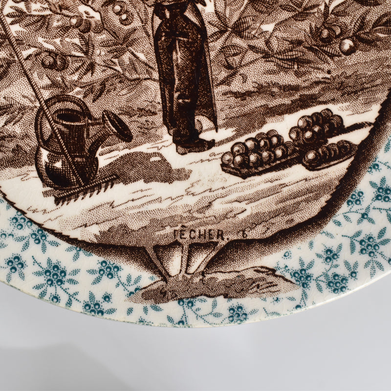 Antique Decorative Plate U&C Sarreguemines Pêcher