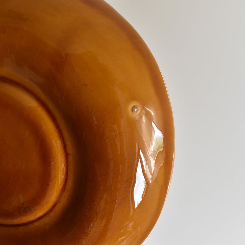 Vintage fondue plate, Longchamp, brown, E