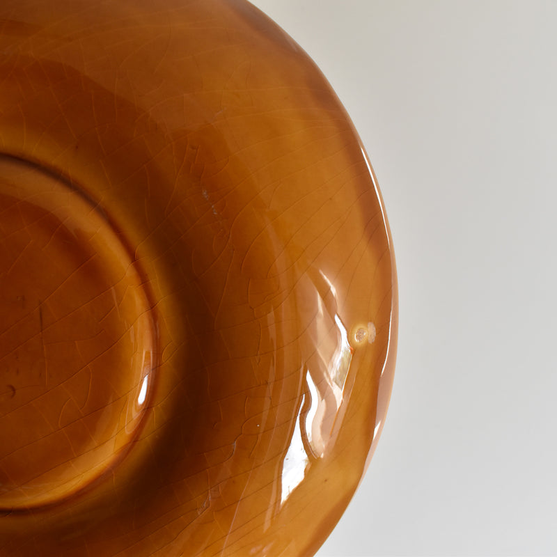 Vintage fondue plate, Longchamp, brown, E