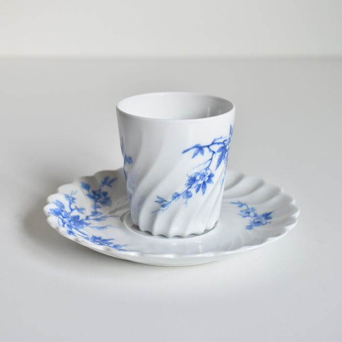 ヴィンテージコーヒーカップ＆ソーサー リモージュアビランド Cerisier Bleu C
