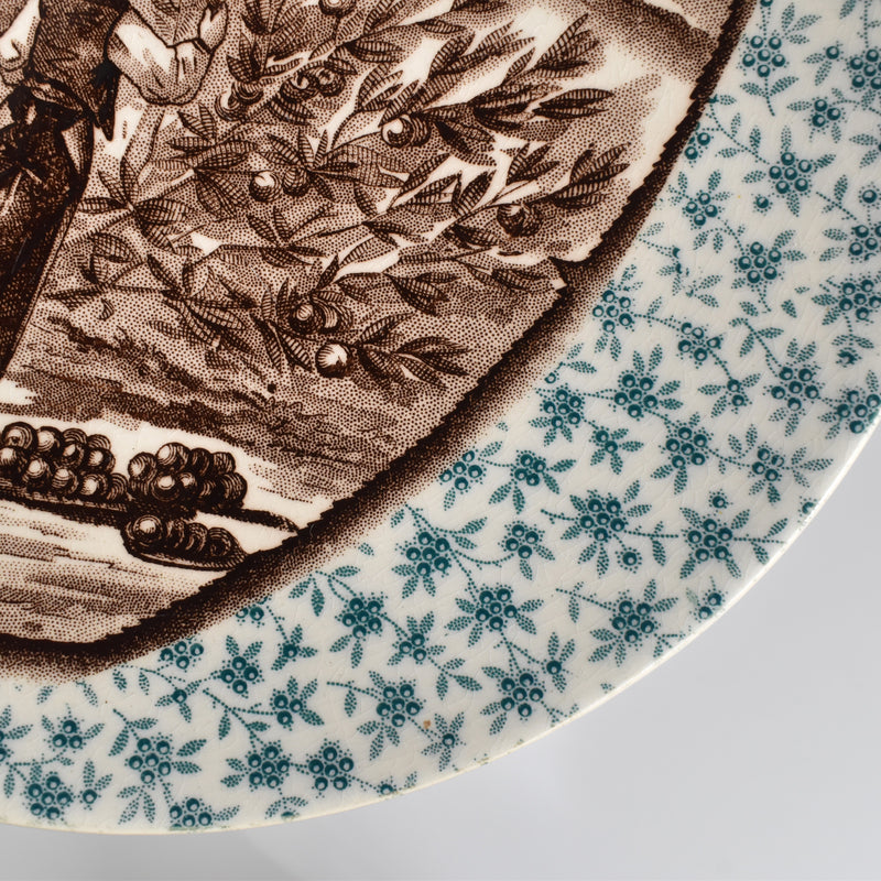 Antique Decorative Plate U&C Sarreguemines Pêcher