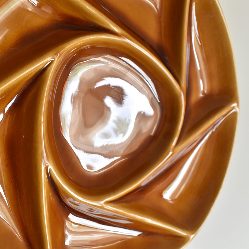 Vintage fondue plate, Longchamp, brown, E