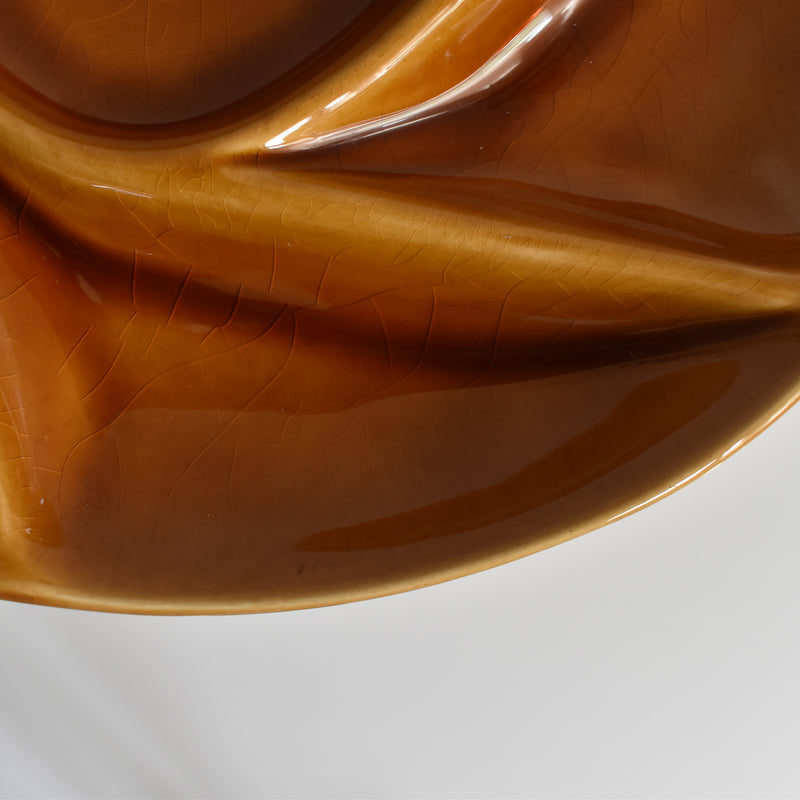 Vintage fondue plate, Longchamp, brown, E