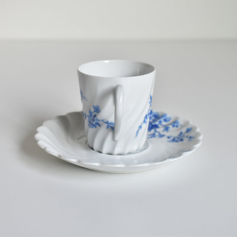 Vintage Coffee Cup & Saucer Limoges Haviland Cerisier Bleu A