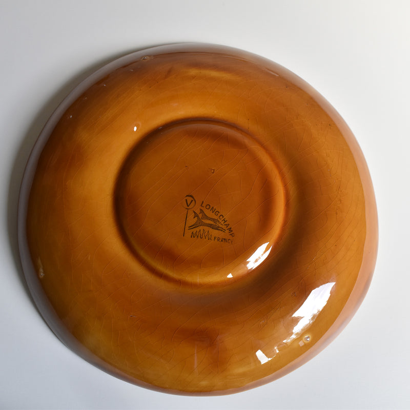 ヴィンテージフォンデュプレート ロンシャン ブラウン F