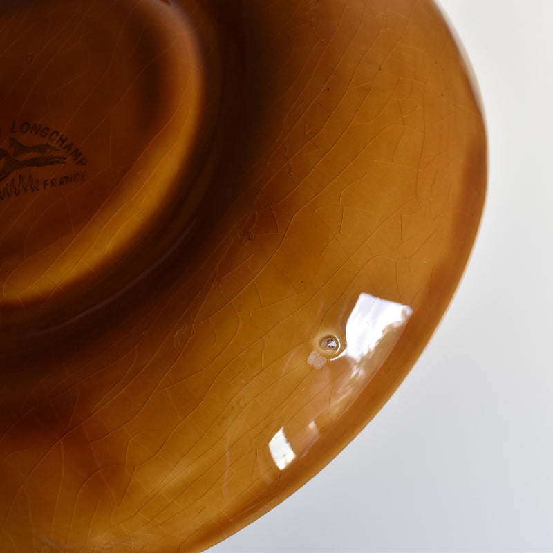 ヴィンテージフォンデュプレート ロンシャン ブラウン F