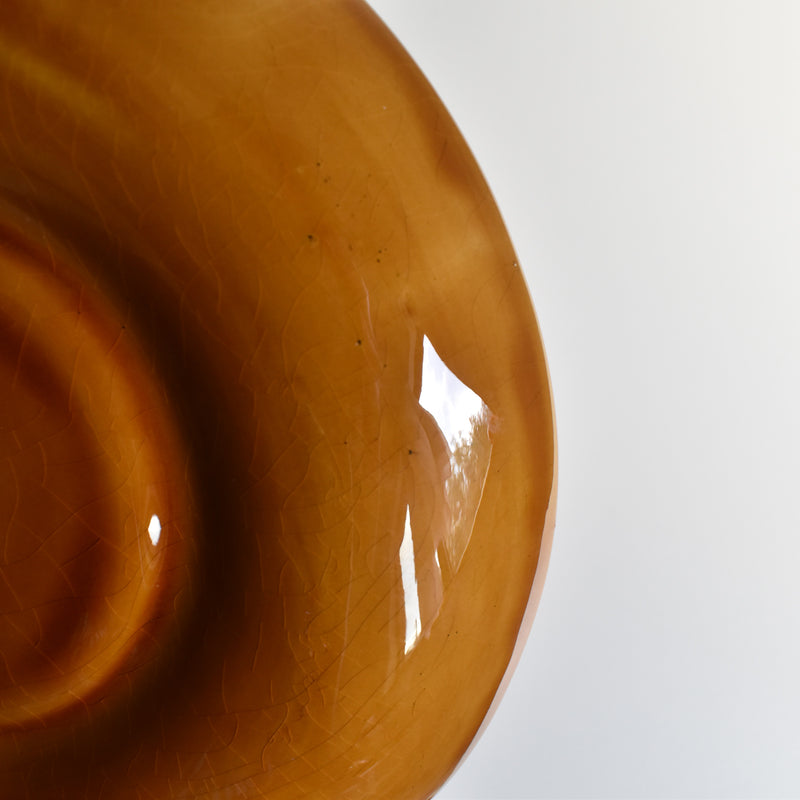 ヴィンテージフォンデュプレート ロンシャン ブラウン F