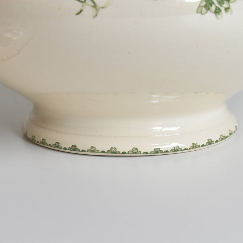 Antique soup tureen, U&C Sarreguemines, Géranium