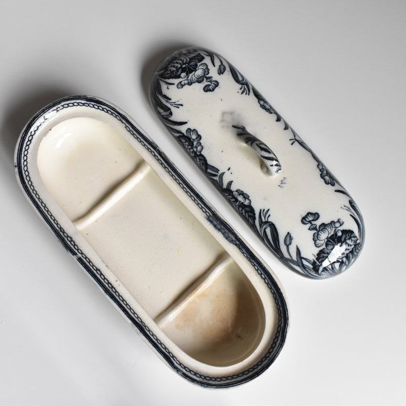 Antique Brush Holder LE&S ENGLAND Iris