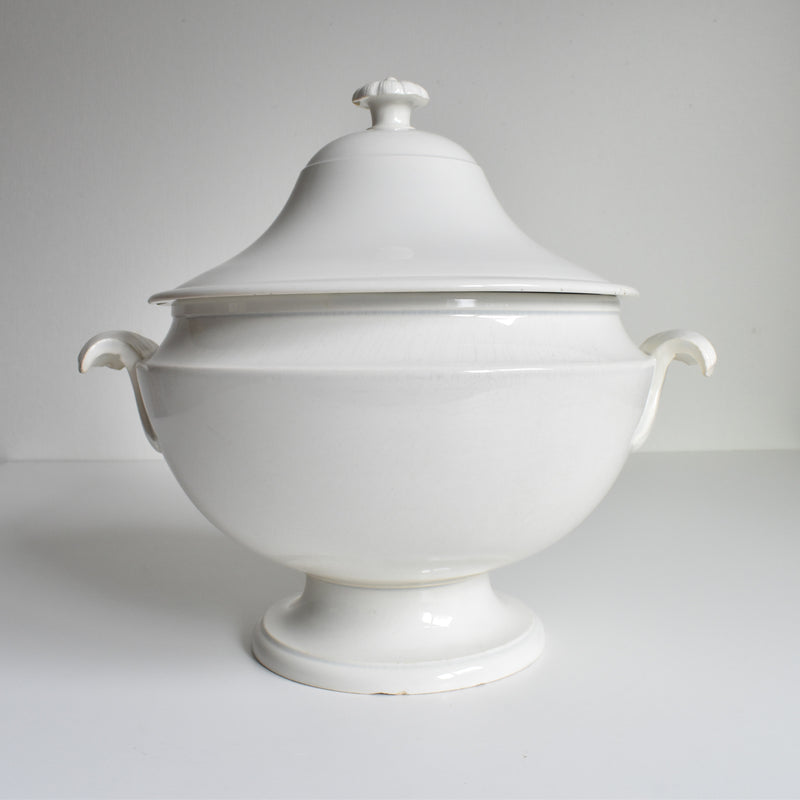 Antique Soup Tureen - LM&Cie Creil Montereau Blanc