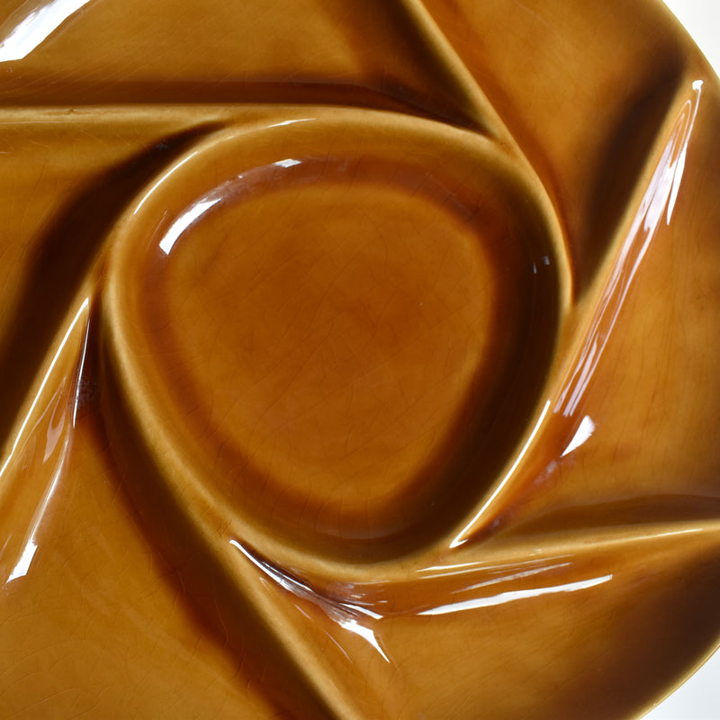 ヴィンテージフォンデュプレート ロンシャン ブラウン F