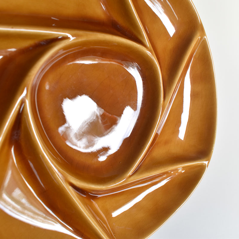 ヴィンテージフォンデュプレート ロンシャン ブラウン F