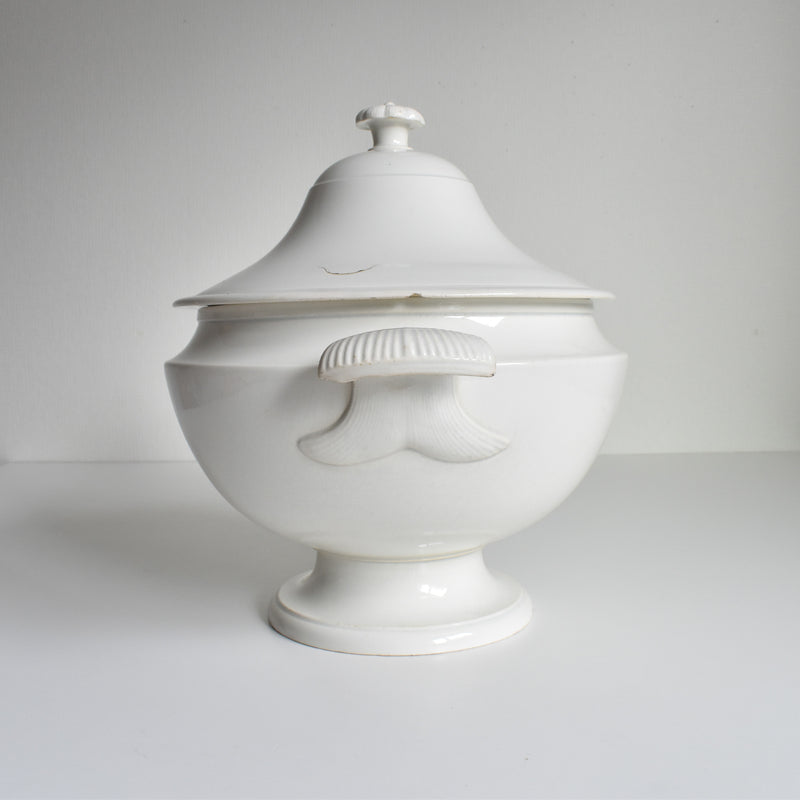 Antique Soup Tureen - LM&Cie Creil Montereau Blanc