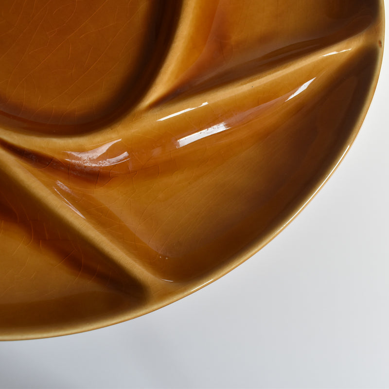 ヴィンテージフォンデュプレート ロンシャン ブラウン F