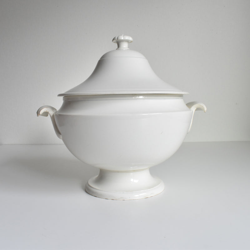 Antique Soup Tureen - LM&Cie Creil Montereau Blanc