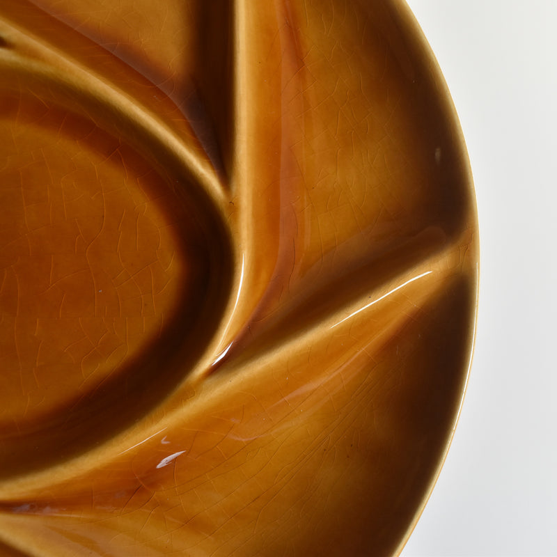 ヴィンテージフォンデュプレート ロンシャン ブラウン F